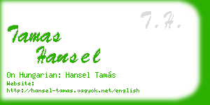 tamas hansel business card